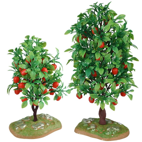 HONITANO 2Pcs Artificial Apple Trees for Dioramas and Micro Landscapes Plastic Small Tree Models