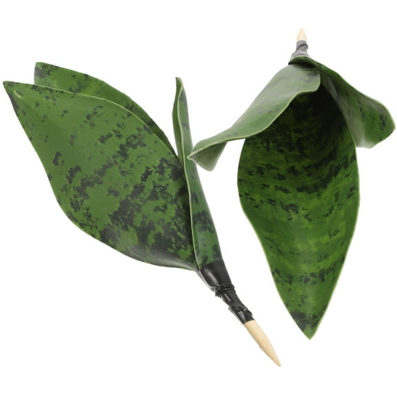 HONITANO 2Pcs Artificial Snake Green Peva Leaves for Living Room Decorators