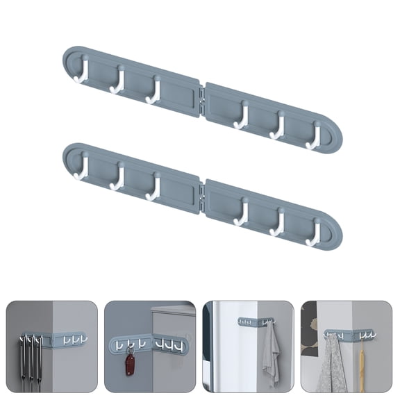 HONITANO 2Pcs Corner Hooks Double Sided for Wall Hanging Grey Plastic Rotating Style Kitchen