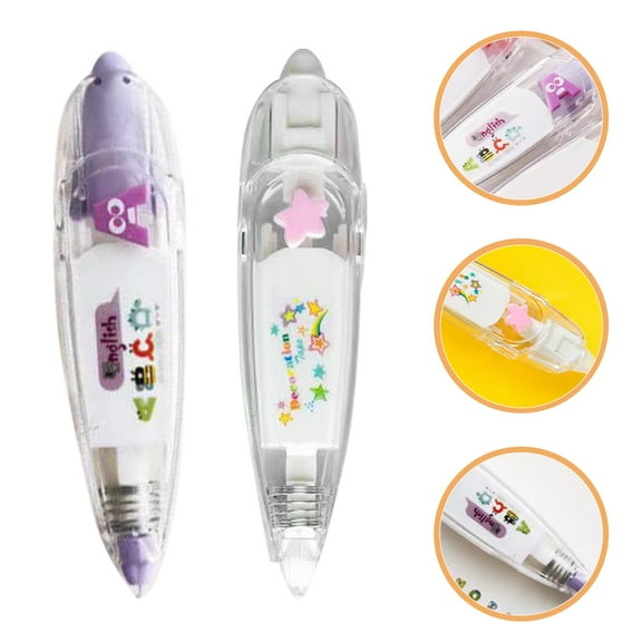 HONITANO 2Pcs Diy Lace Pattern Tape Pen For Scrapbook Accessories Cartoon Decor Students Use