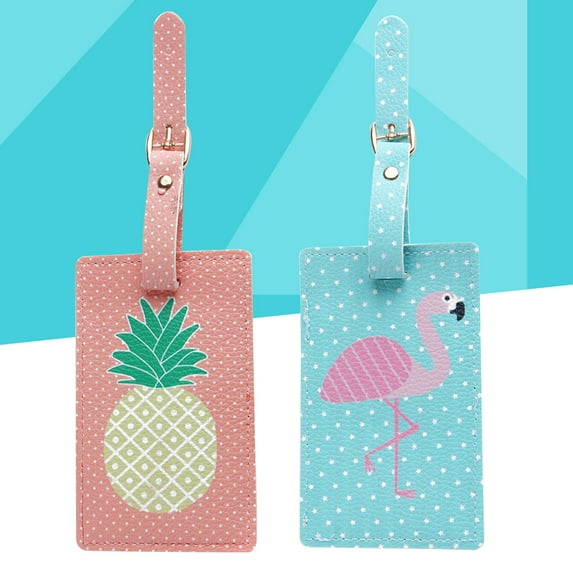HONITANO 2Pcs Luggage Tag Baggage Identification Oval Rectangle PVC Travelers Beach Vacation