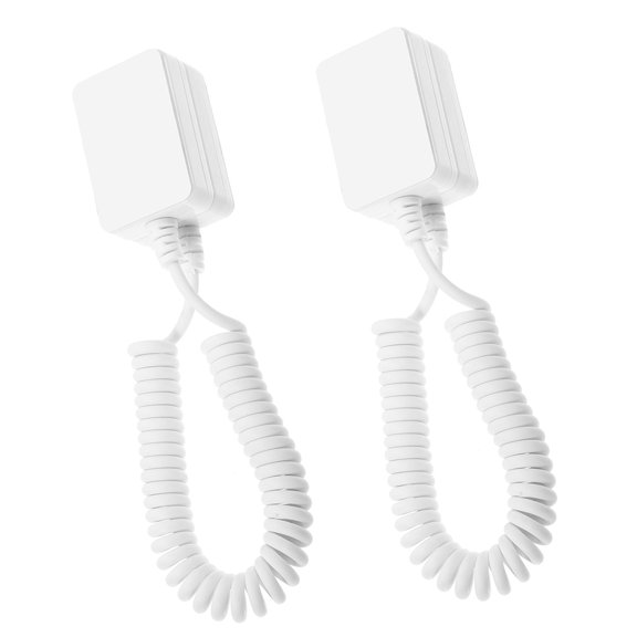 HONITANO 2Pcs White Retractable Remote Tether with Self-Adhesive Hook for Phone and Tablet Convenience