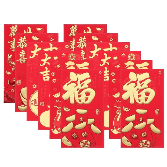 HONITANO 30Pcs Hong Bao Envelopes Assorted Color Paper for Chinese New Year Blessings