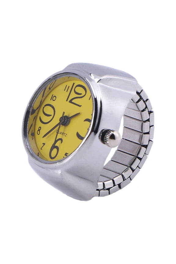 3Pack Unisex Ring Watch Dainty Watches for Women Small Wrist Creative Quartz Yellow 0.98x0.98x0.98in