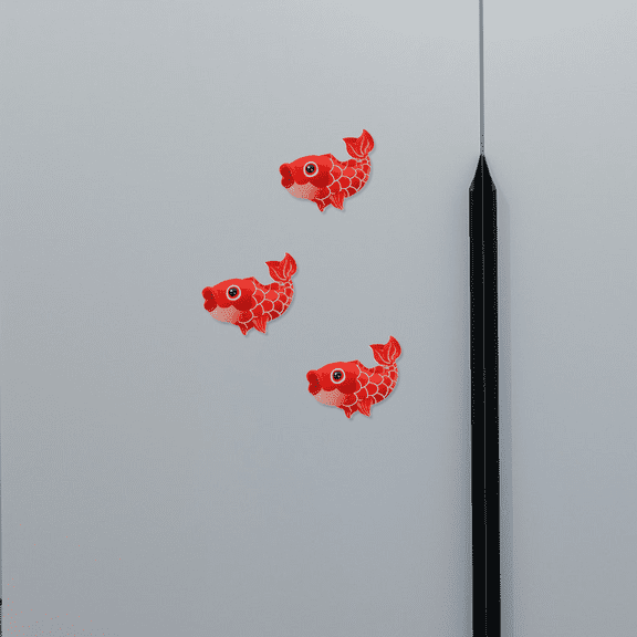 HONITANO 3-Piece Red Resin 3D Fish Refrigerator Magnets Set with Magnetic Backing for Kitchen Fridge Decoration