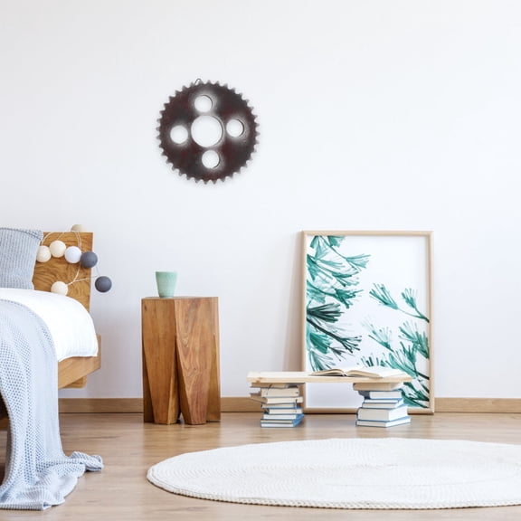 HONITANO 3Pcs Gear Wall Decoration Industrial Style Hexagonal Shape Density Board Home Decorations