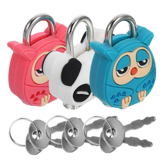 HONITANO 3Pcs Handbag Mini Lock Cartoon Animal Padlock Assorted Portable Travel