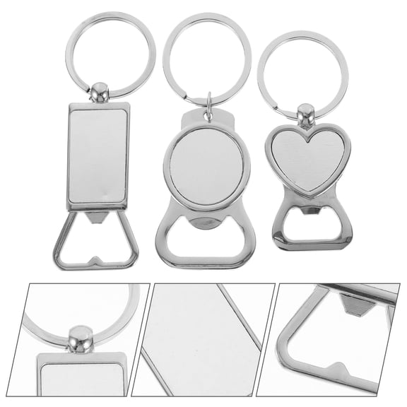 HONITANO 3Pcs Heat Transfer Sublimation Blanks Keychains Bottle Opener for Pocket Bag Backpack Use Compact Shape