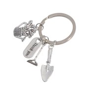 HONITANO Creative Gardening Tool Keychains Metal Key Rings for Hanging Keys 3Pcs