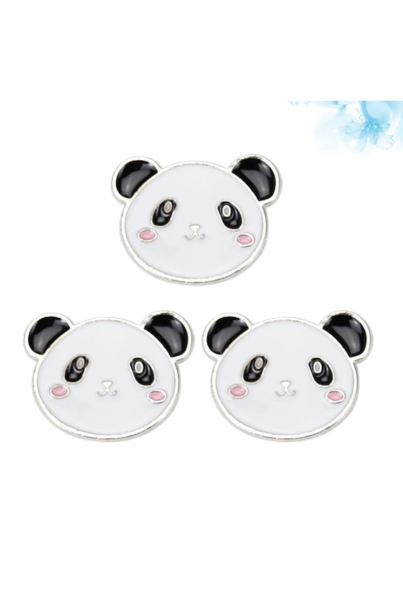 3Pcs Panda Shape Brooch Pin Zinc Alloy Animal Sweater Brooch For Costume Props
