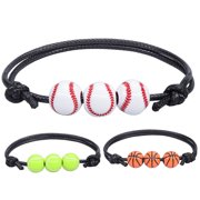 HONITANO 3Pcs Sports Themed Decorative Ball Bracelets with Durable Cotton Resin Material