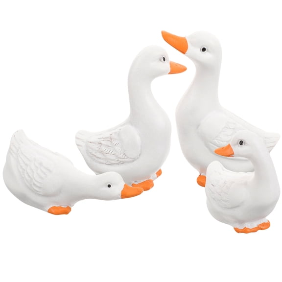 HONITANO Set of 4 Mini Animal Figurines for Office Desk Decor, Small Cute Animal Statues 6.5x5x3.5in