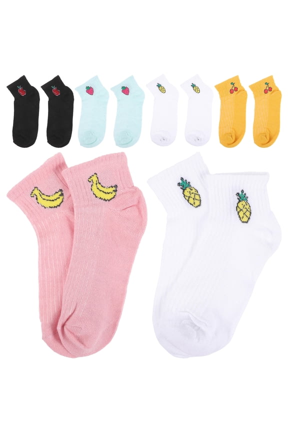 5Pairs Printed Ankle Socks Assorted Color Soft Breathable Easy To Wash For Women Daily Use
