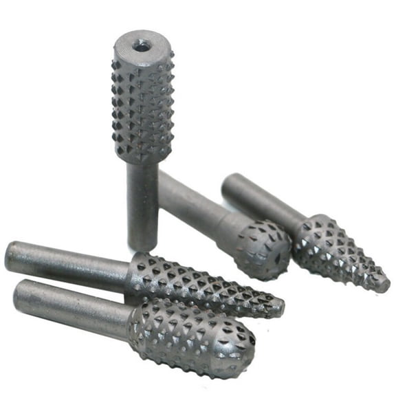 HONITANO 5Pcs Rotary Burr Bit Set Steel Router Tool Accessories for Woodworking Cutting Deburring Reaming Projects