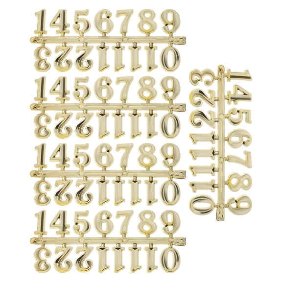 HONITANO 5Sets Replacement Number Parts Clock Accessories Golden For Diy Enthusiasts