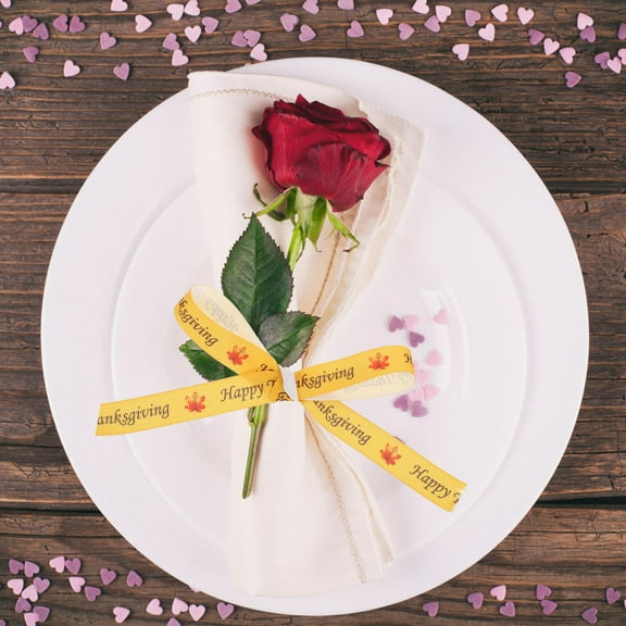 HONITANO 6 Rolls Pumpkin Shape Holiday Ribbon for Crafting and Fall Season Celebrations 17.7X0.6in