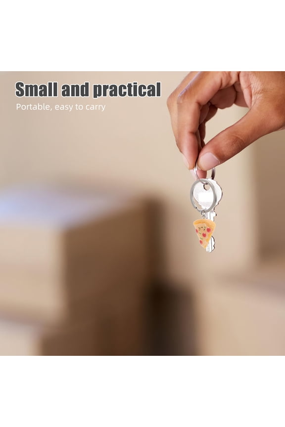 6-Pack Colorful Pizza Slice Keychains for Kids, Puzzle Piece Keyring Set, Mini Backpack Charms for Boys and Girls