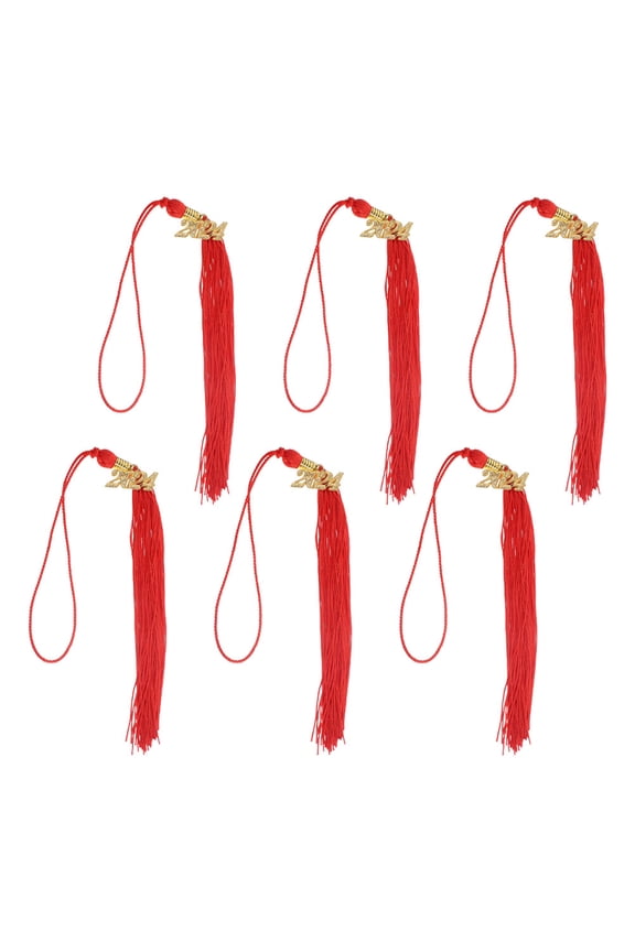 6-Pack Red Graduation Cap Photo Charms, Metal Material for Graduation Hat Decorations