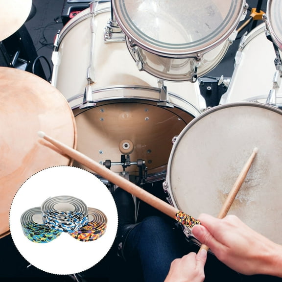 HONITANO 6Pcs Wrapping Tape for Drum Sticks Shock-Absorbing Memory Bone Strip 11.8X1X0.04In