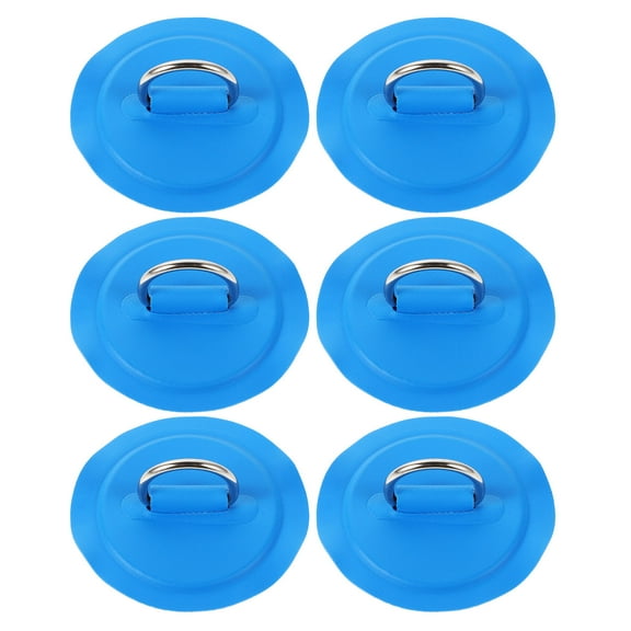 HONITANO 6Set D Ring Patch Inflatable Paddleboard Attachments Blue Four Layer PVC Patch Metal Kayak Rings