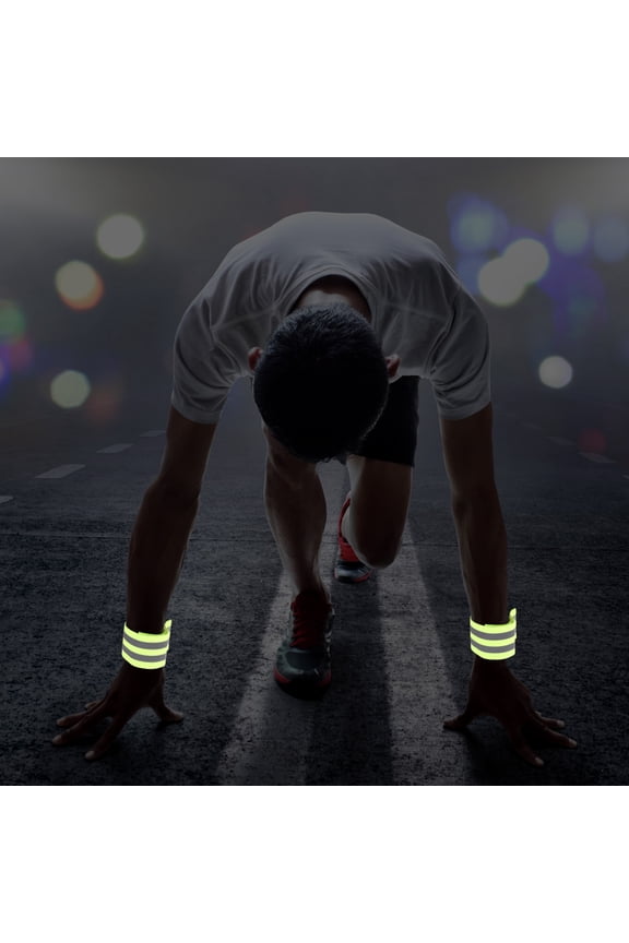 8 Pieces Reflective Armband Polyester Night Running Gear for Men Women Runners Cyclists Safety Warning