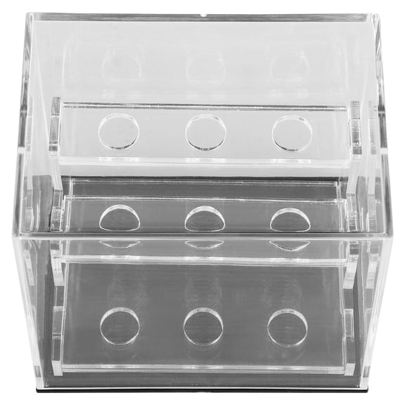 HONITANO acrylic rock display case Black Base, Three-Tier Mineral Specimen Organizer