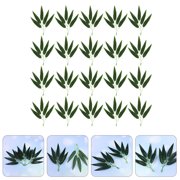 HONITANO DIY Bamboo Leaves Green Plastic for Home and Office Decoration 100Pcs