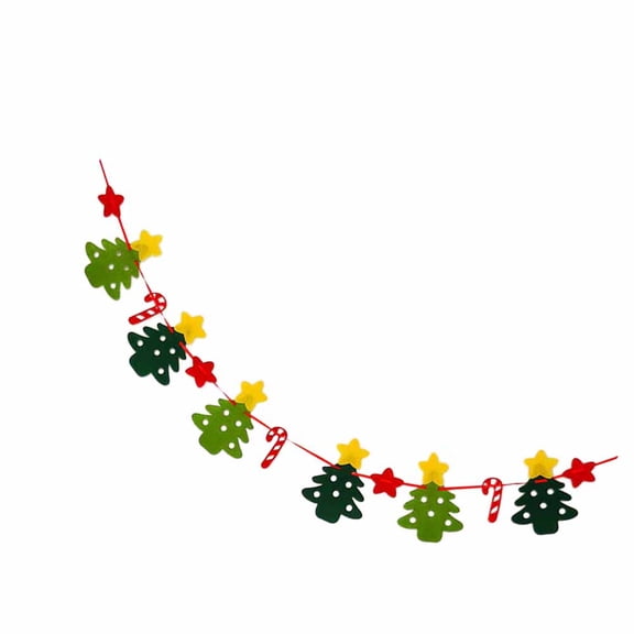 HONITANO Christmas Hanging Flag 300x6.1in Multi Colored Felt Fabric Xmas Garden Flag For Party Supplies 1Pack