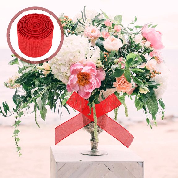 HONITANO Red Decorative Craft Ribbon Imitation Rope 1 Piece 900x6.3cm for Holiday Wrapping, Decorations, Projects