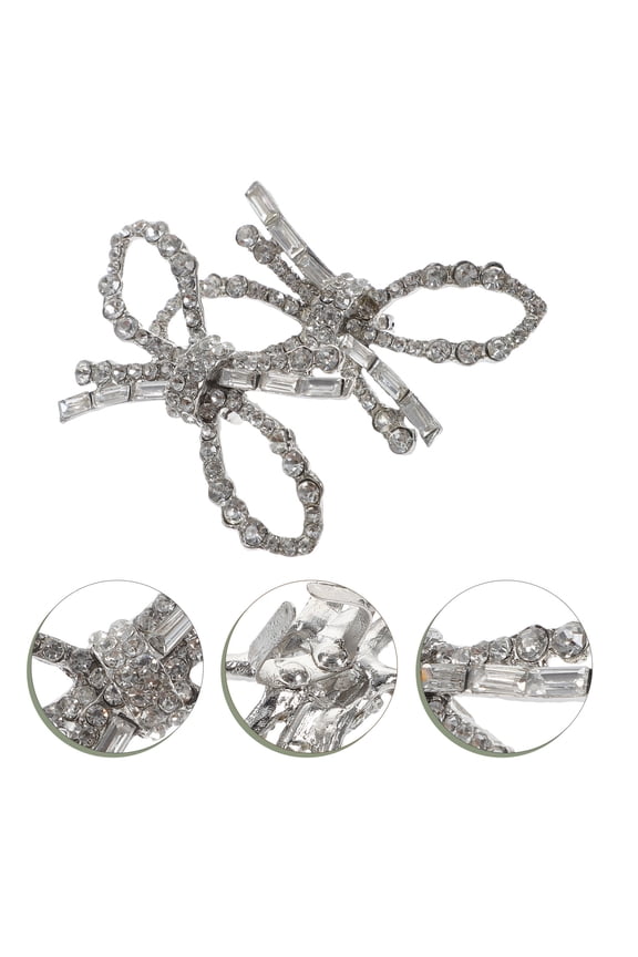 Crystal Bow Design Rhinestones Shoe Jewelry For Women Girls Ladies Shoes 1 Pair