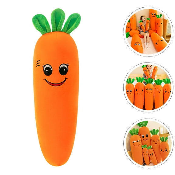 HONITANO Cute Plushies Carrot Pillow Toys 1Pack Orange 50x7.9in Down Cotton Stuffed Animal for Children