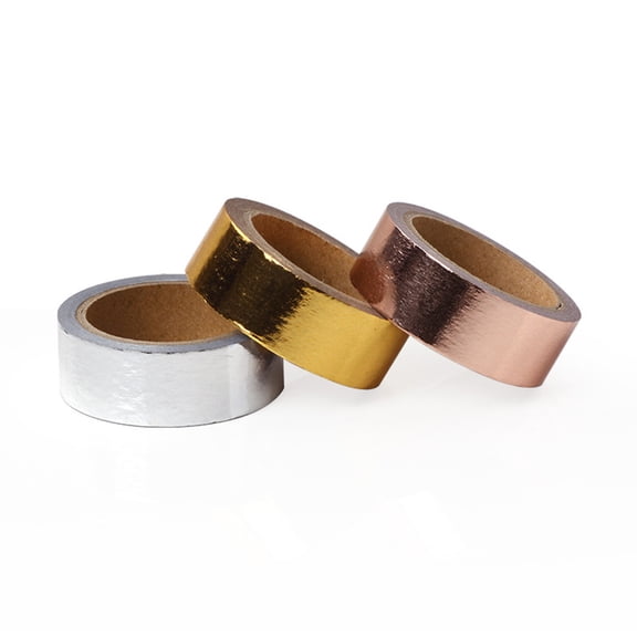 HONITANO 6 Rolls Foil Washi Tape Set Rose Gold for Scrapbooking and Journals