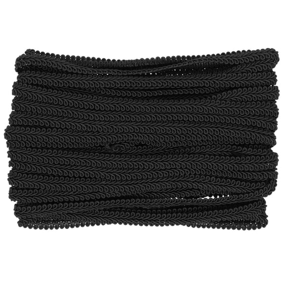 HONITANO Black Polyester Fringe Trim Roll, Decorative Craft Ribbon for Sewing, Costumes, Projects, Home Decor Accents