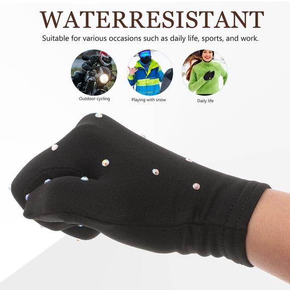HONITANO Breathable Figure Skating Gloves for Girls, 1 Pair Ice Skating Performance Comfort Gloves