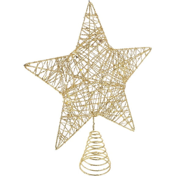 HONITANO Golden Star Christmas Tree Topper 1 Piece Reusable Holiday Decoration for Family and Friends Xmas