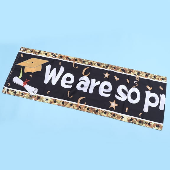 HONITANO Graduation Banner Decoration Photo Backdrops Indoor Outdoor Party Supplies Multi Polyester Pongee 1 Set