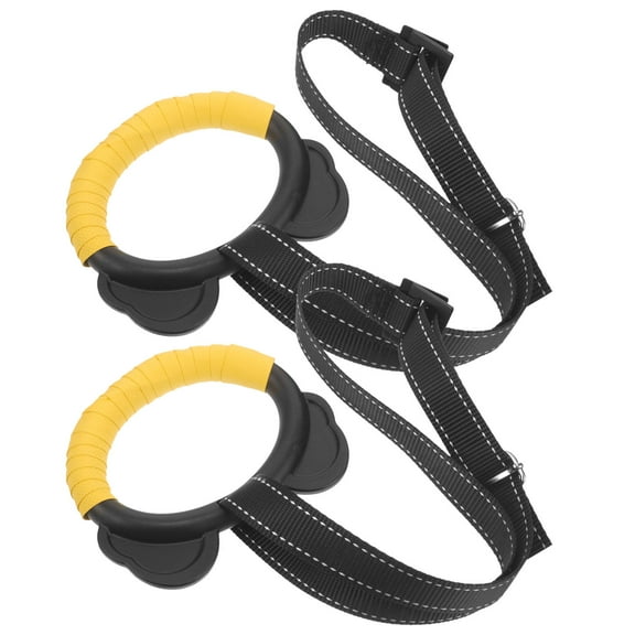 HONITANO Gymnastics Rings for Kids 1 Set Black Nylon Iron Ring Shape for Home Indoor Workout Fitness Equipment