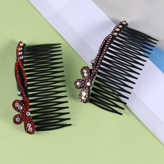 HONITANO Hair Clip Combs 2Pack Silver Straight Teeth For Women Hair Decoration And Many Occasions