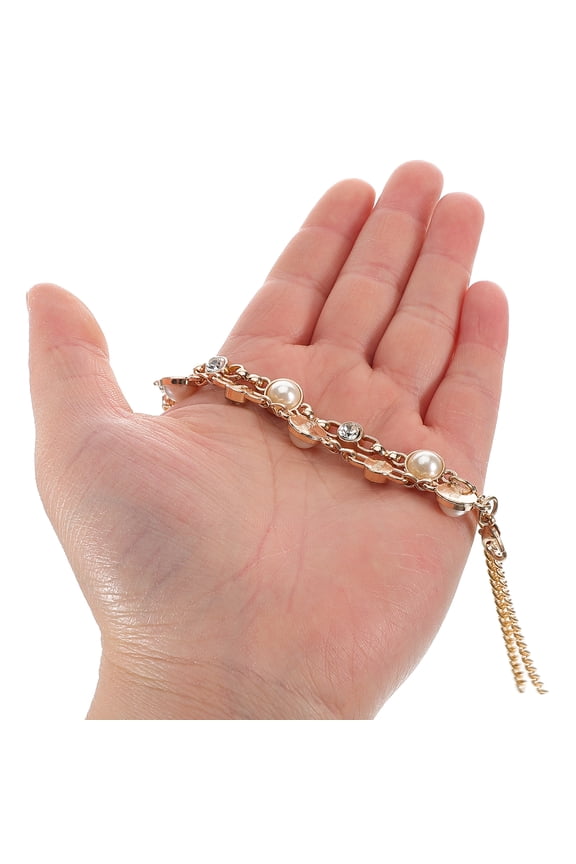 High Heel Shoe Chain Detachable Ankle Straps Rhinestone Decor For Glamorous Look At Parties 1 Pair