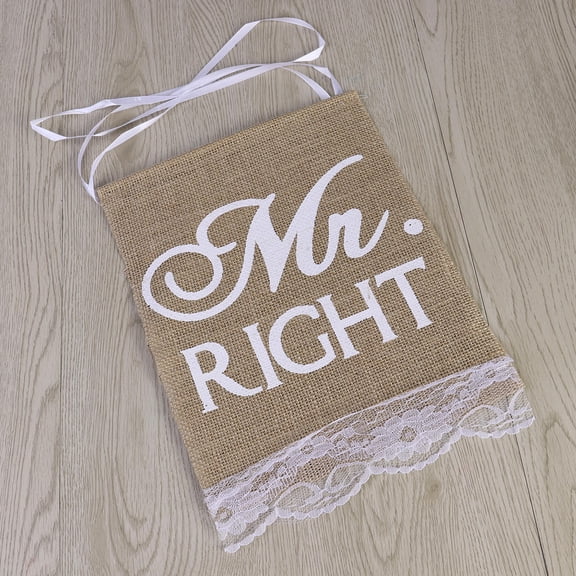 HONITANO Khaki Rectangular Burlap Wedding Photo Props Banner 8.66 x 0.08 x 11.8in 2Pcs Chair Decor