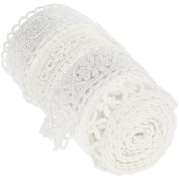 HONITANO Lace Ribbon Trim for Sewing 4 Rolls White Cotton Thread for Diy Projects