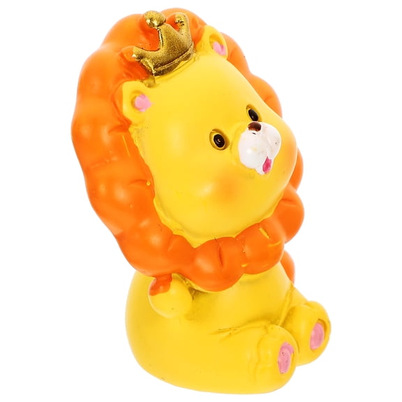 HONITANO Mini Animal Statue Orange Resin Lion Shape For Wedding 1Set