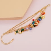 HONITANO Multi Color Crystal Bead Charms Bracelet Bohemian Glass for Aesthetic Fashion