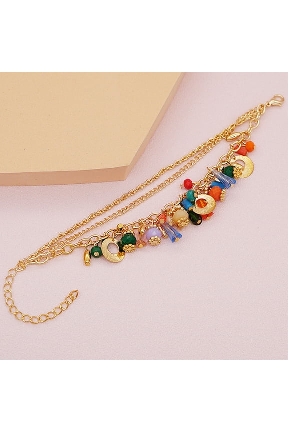 Beaded Bracelet Multi-Colored 1Pcs 8.7x1.2In