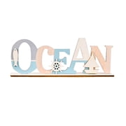 HONITANO Nautical Theme Decor 1 Set Desktop Sign Ornament Wooden Rectangular Home Decoration Sculpture