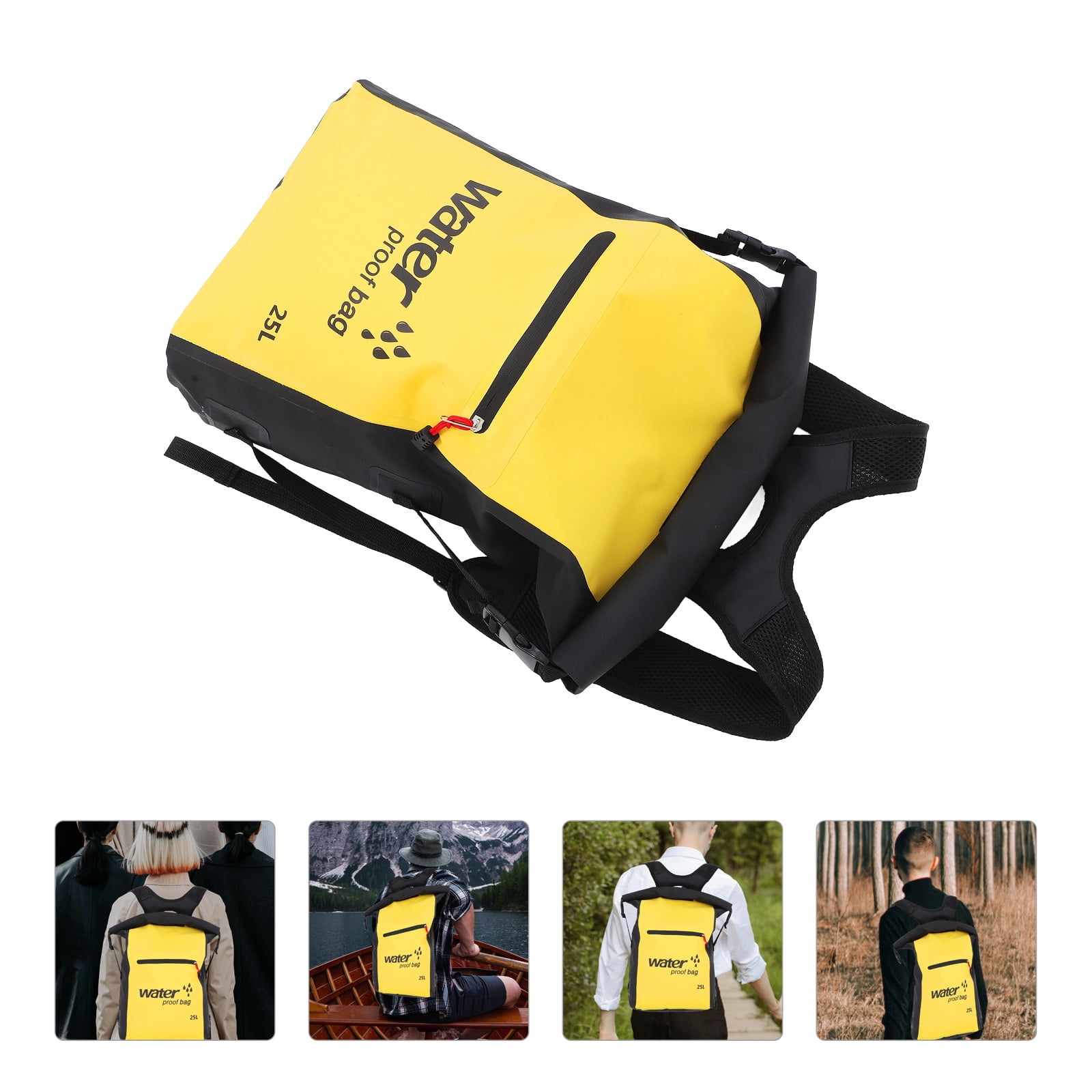 HONITANO Outdoor Waterproof Dry Bag 40 x 15.7 x 22.8in for Beach Activities and Water Sports Yellow Black PVC Mesh 1Set