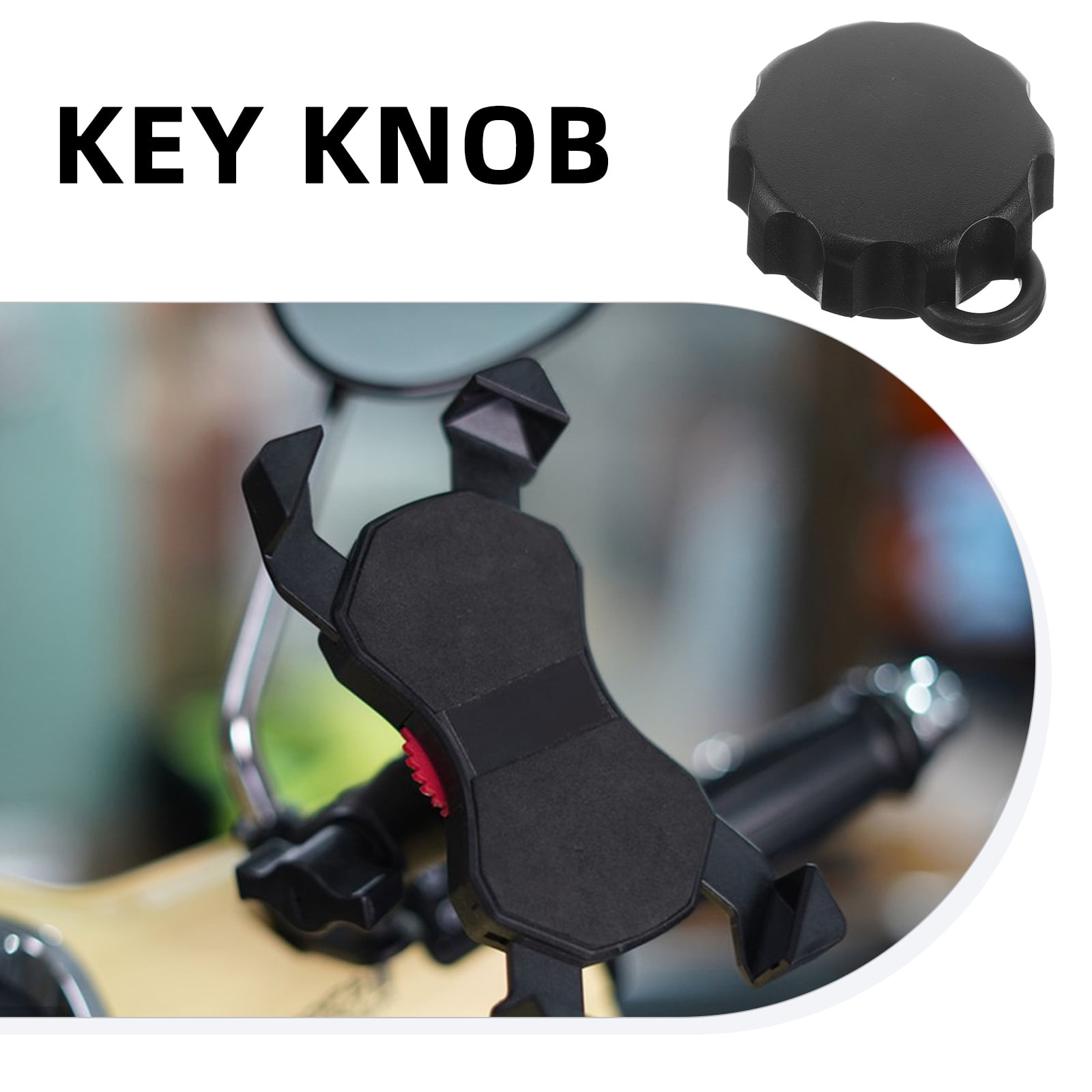 HONITANO Phone Rack Knob 2Set for Motorcycle Riding Anti Theft Pin Lock Part Black 4.50X1.77X0.79in