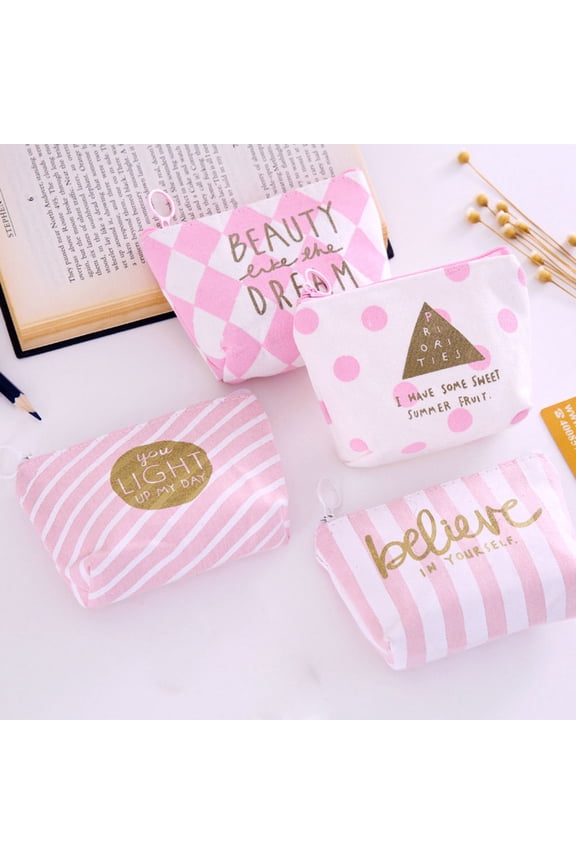 Portable Change Purse Made of Canvas Material Suitable for Cash and Key Storage