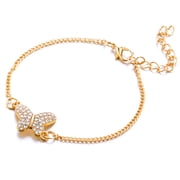 HONITANO Heartbeat Rhinestone Bracelet Thin Chain Golden Stylish Jewelry 4Pcs