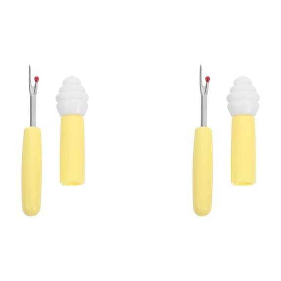 HONITANO Seam Ripper Tool Yellow Metal Plastic for Sewing Multi-Functional 2Pcs